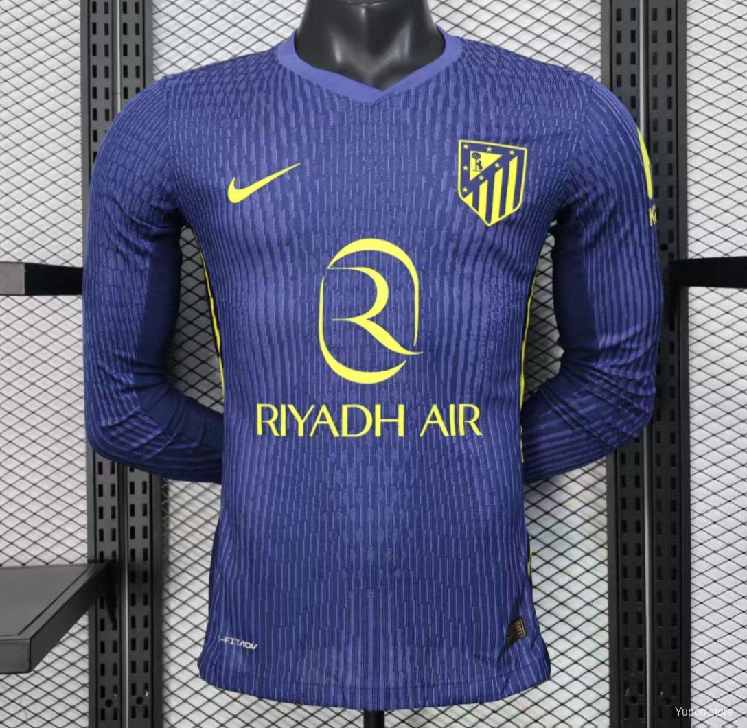 Camiseta de fútbol Atlético Madrid 2025/26 VISITANTE MANGA LARGA VERSION JUGADOR